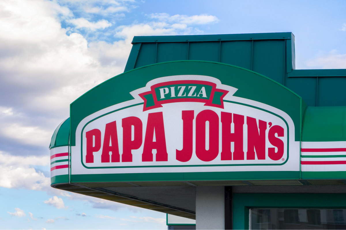 Papa Johns Pizza restaurant sign