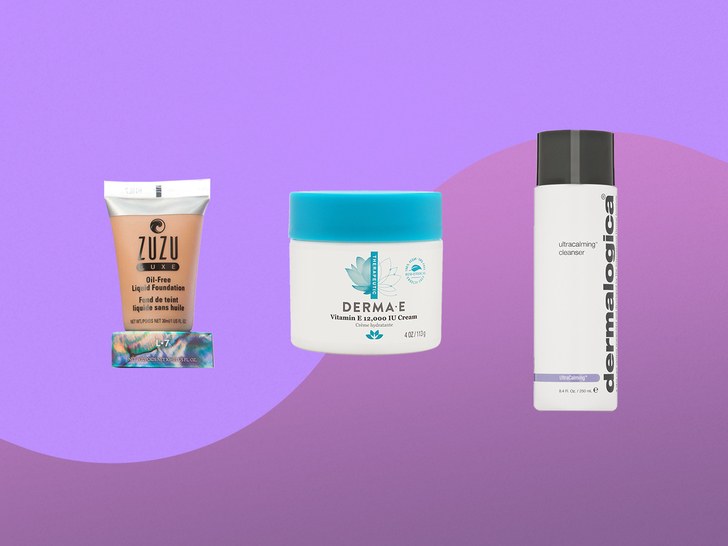 product collage of vegan beauty products