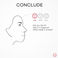 how to taste wine step 4 woman thinking a<em></em>bout experience with emoticons illustration