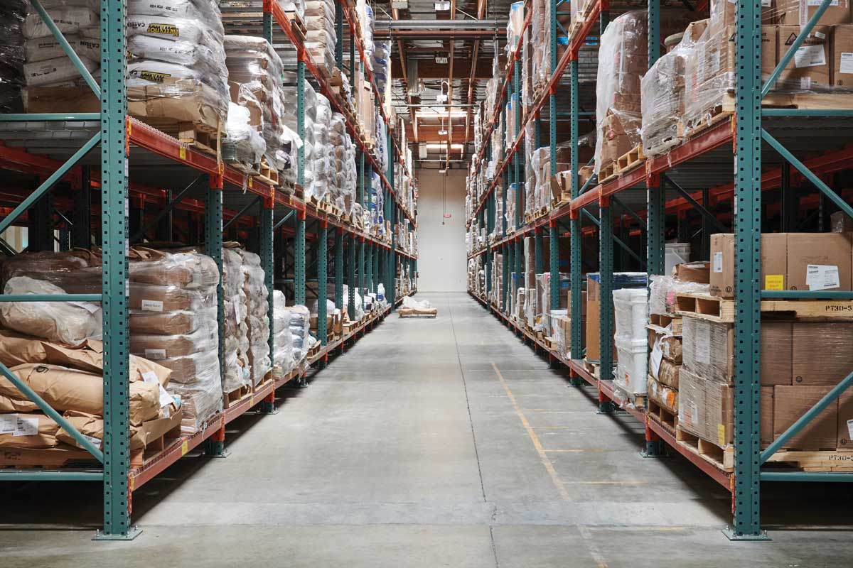 Isolated production line warehouse
