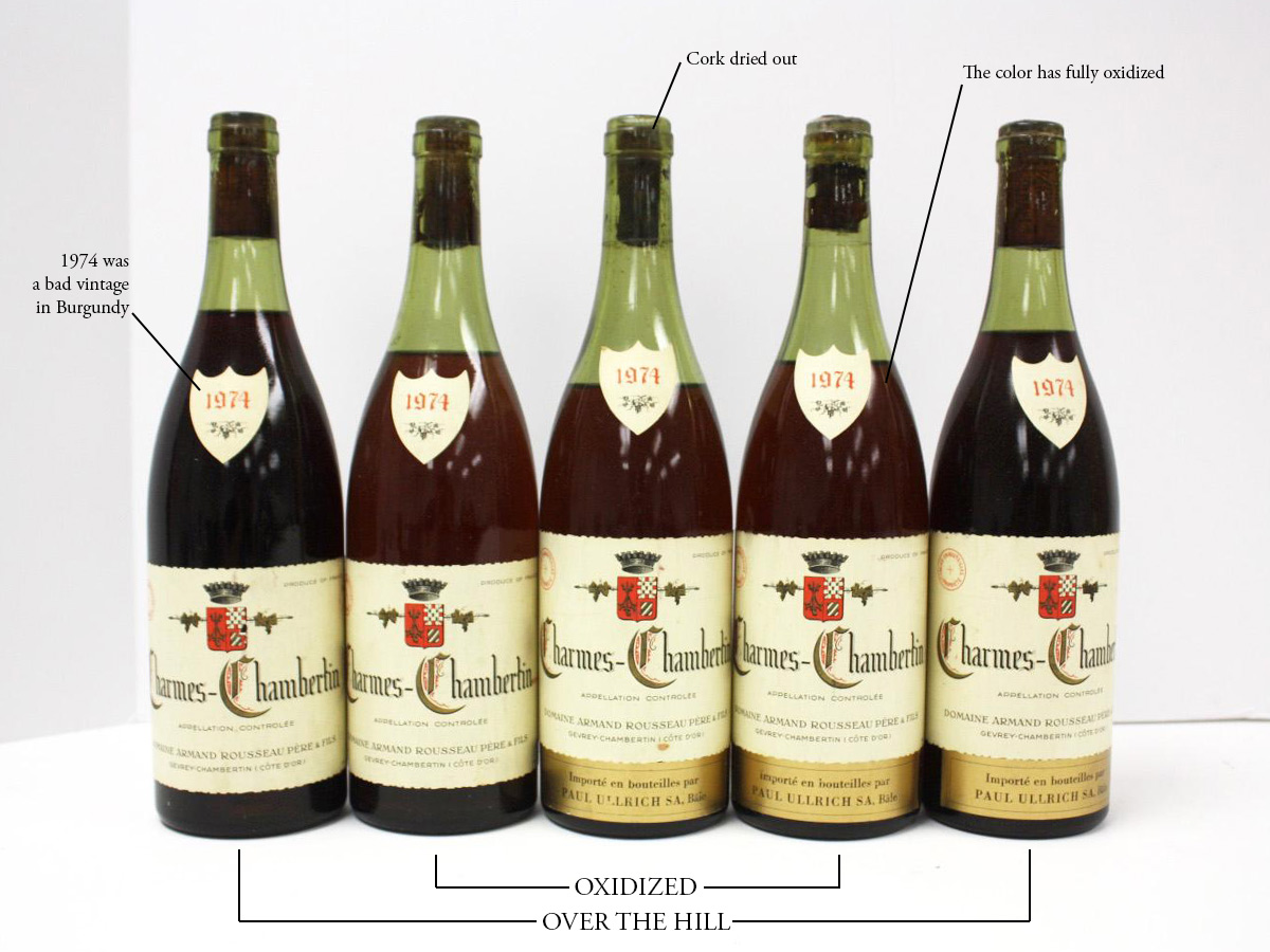 Wine that has gone bad, part of Rudy Kurniawan's Collection
