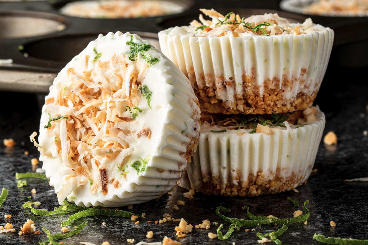 Mini frozen Thai lime pies