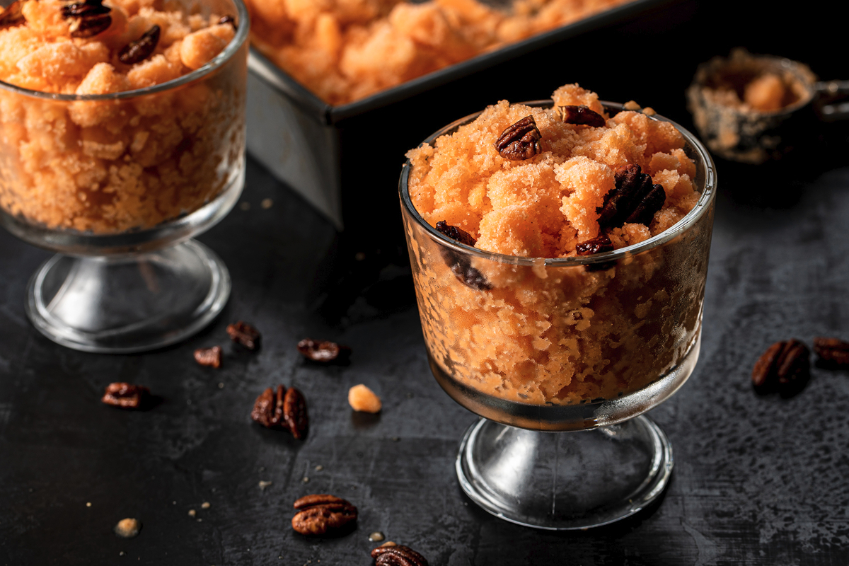 Pineapple carrot “cake” shaved ice