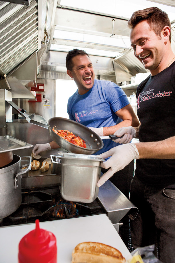 Great catch: Sabin Lomac and Jim Tselikis of Cousins Maine Lobster.