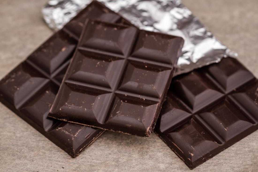 bars of dark chocolate on a table. 