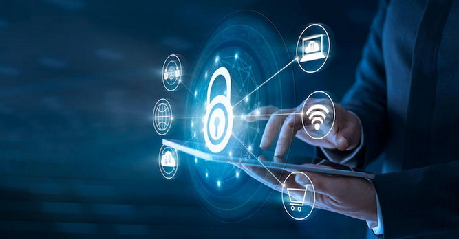 Collage - digital security concept