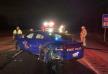 A crashed state police car is seen in Eaton County, Michigan, U.S., March 17, 2021, in this picture obtained from social media. Picture taken March 17,2021. MSP FIRST DISTRICT/via REUTERS 